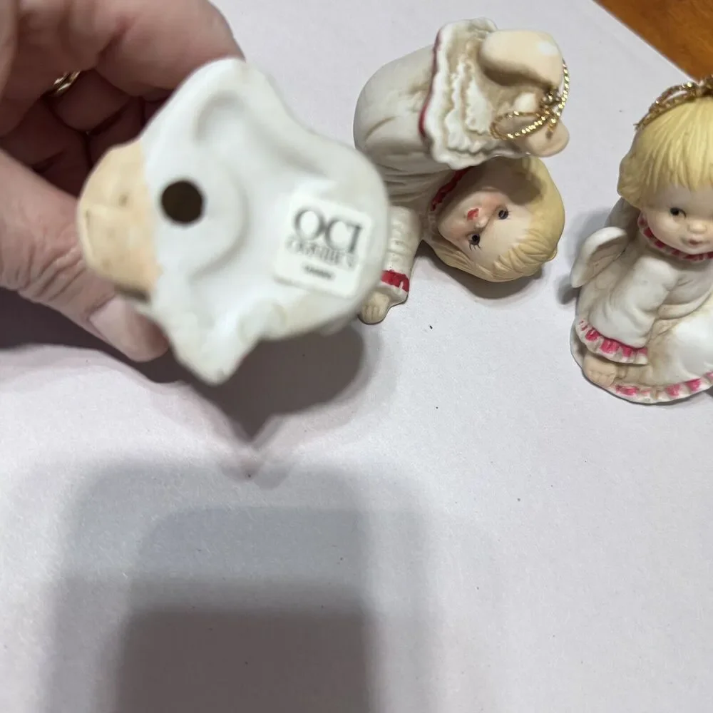 OCI‎ Omnibus Angels lot of 3 porcelain ornaments vintage cherubs cute